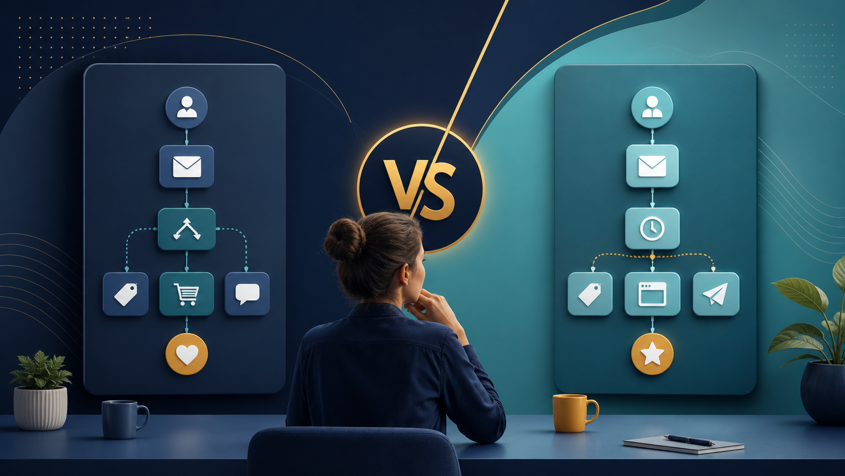 Editorial illustration for Kit vs Moosend: Email Automation and Signup Workflows Compared