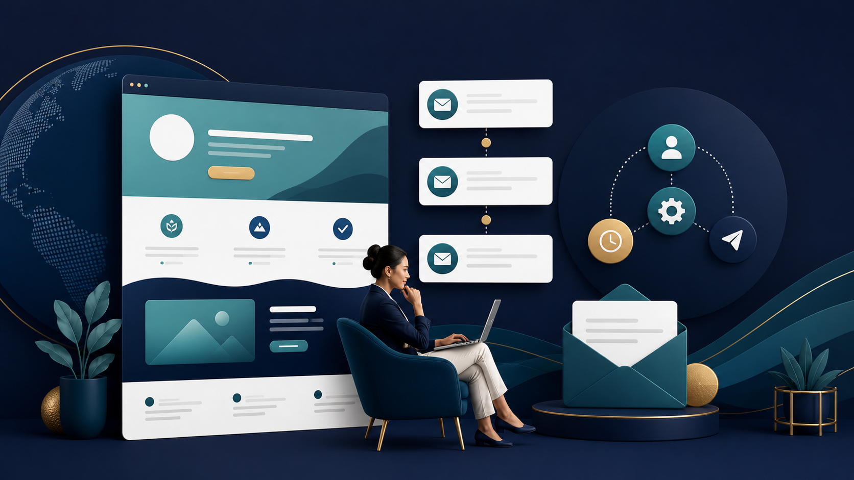 Editorial illustration for Kit Review: Landing Pages, Email Sequences and Automations
