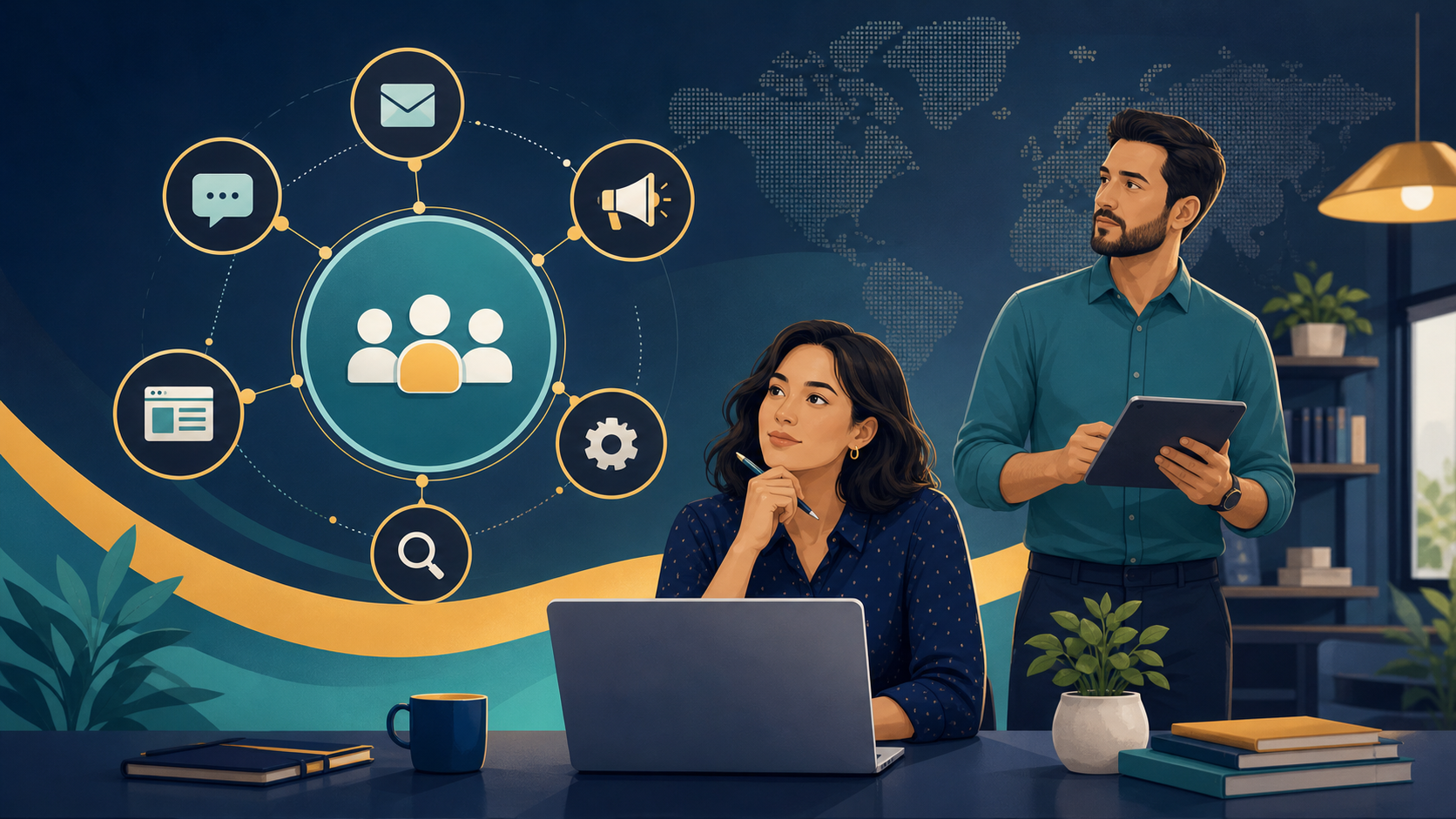Editorial illustration for HubSpot Review: An Evidence-Based Look at Marketing Hub Features and Plans